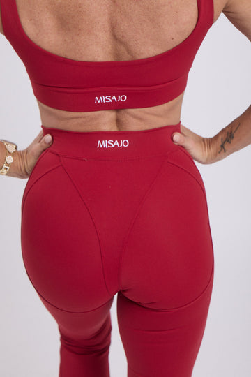 Gillian Sports Leggings-Wine Red