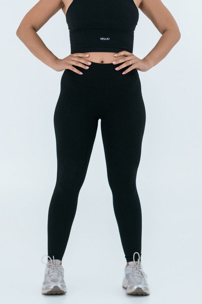 MISAJO Glow Leggings — Midnight Black