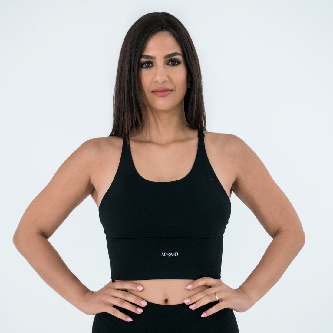 MISAJO Glow Sports Bra — Midnight Black